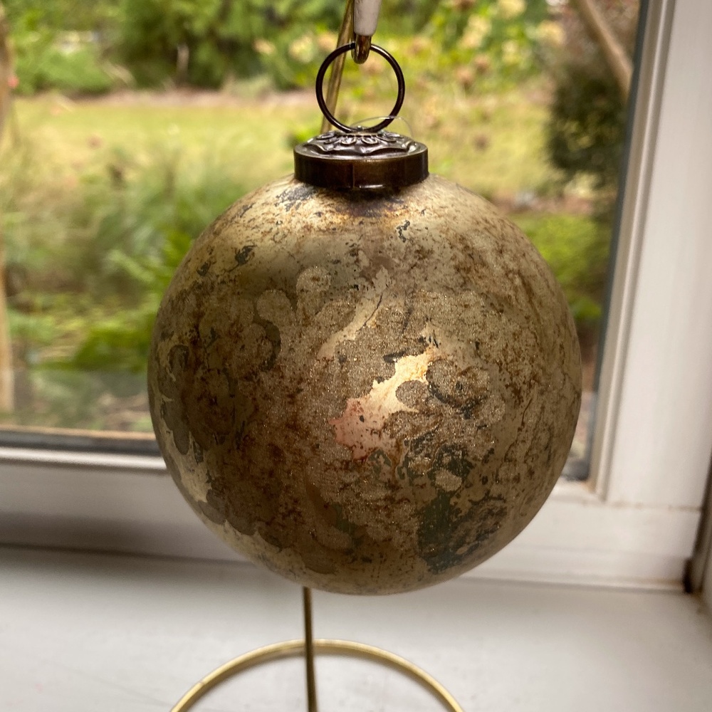 Anthropologie Vintage Gold Holiday Ornament